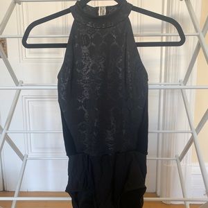 Unworn snakeskin & velvet high neck leotard, M